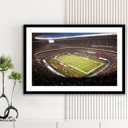 Aztec Stadium, Stadium Canvas, Sport Art, Gift for him, White Border Framed Art Print Wall Decor