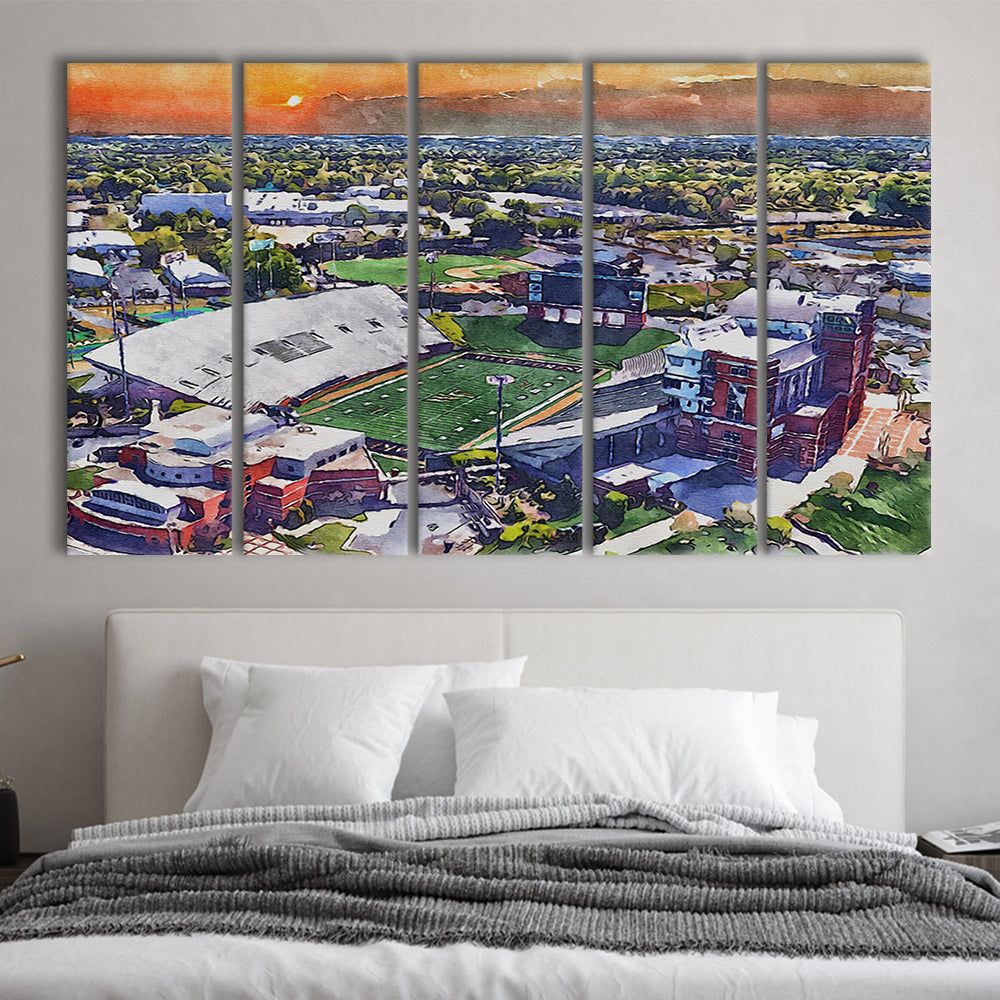 BB&T Field WaterColor, Winston-Salem, North Carolina Watercolor Art, Sport Art, Extra Large Canvas Print Wall Art