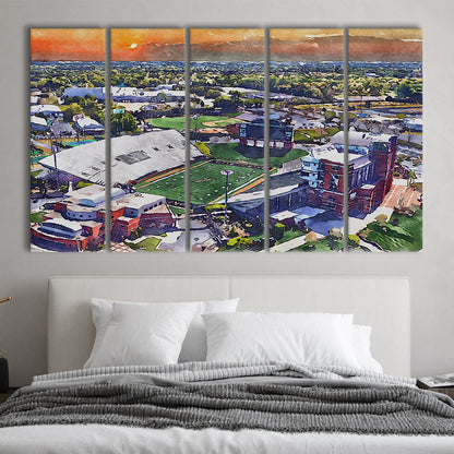 BB&T Field WaterColor, Winston-Salem, North Carolina Watercolor Art, Sport Art, Extra Large Canvas Print Wall Art