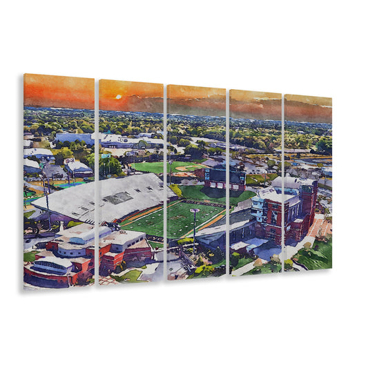 BB&T Field WaterColor, Winston-Salem, North Carolina Watercolor Art, Sport Art, Extra Large Canvas Print Wall Art