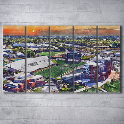 BB&T Field WaterColor, Winston-Salem, North Carolina Watercolor Art, Sport Art, Extra Large Canvas Print Wall Art