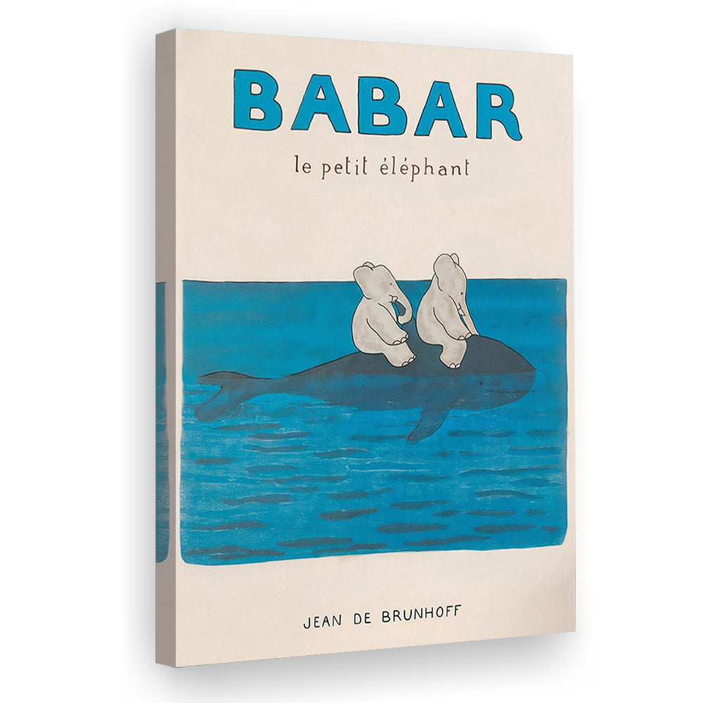 Babar The Elephant 1 Wall Decor, Nursery Decor, Kids Bedroom Wall Nursery Decor, Neutral Gender Baby Gift, Canvas Print