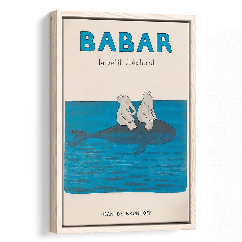 Babar The Elephant 1 Wall Decor, Nursery Decor, Kids Bedroom Wall Nursery Decor, Framed Canvas Print, Floating Frame