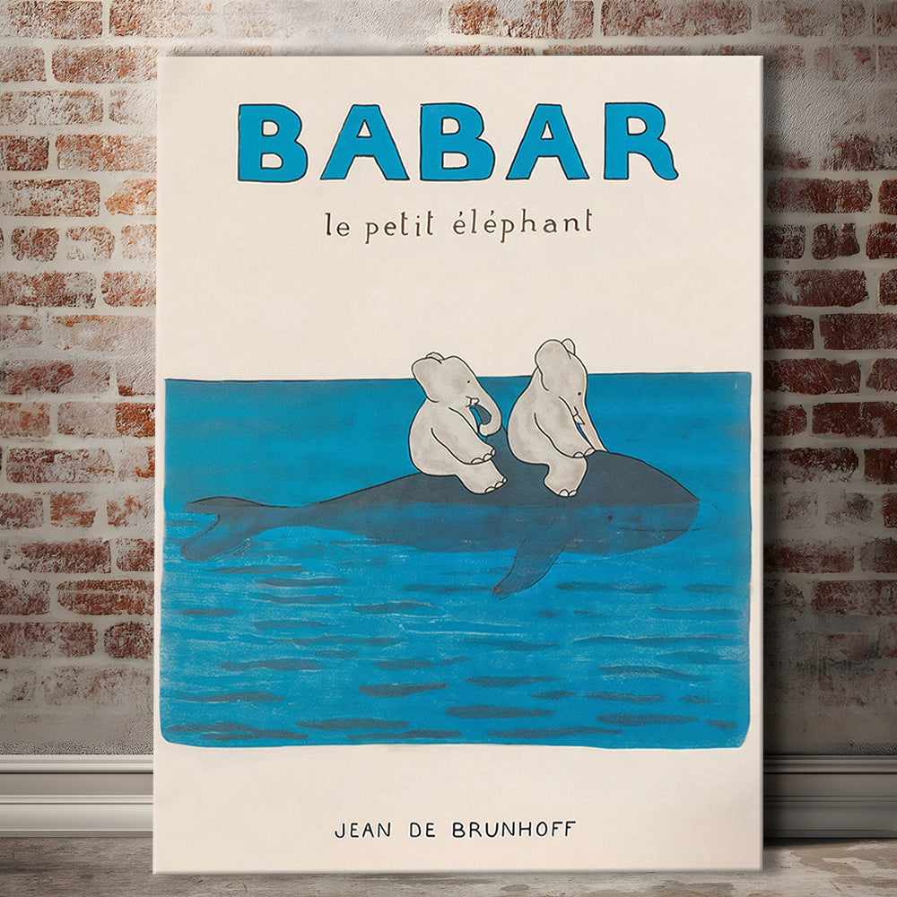 Babar The Elephant 1 Wall Decor, Nursery Decor, Kids Bedroom Wall Nursery Decor, Neutral Gender Baby Gift, Canvas Print