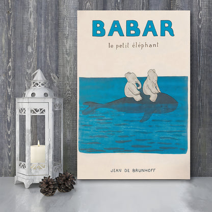 Babar The Elephant 1 Wall Decor, Nursery Decor, Kids Bedroom Wall Nursery Decor, Neutral Gender Baby Gift, Canvas Print
