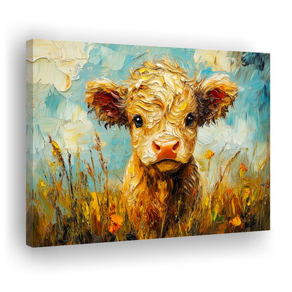 Baby Highland Cow Painting, Canvas Art Decor Print, Painting Art, Canvas Print Wall Art Home Decor