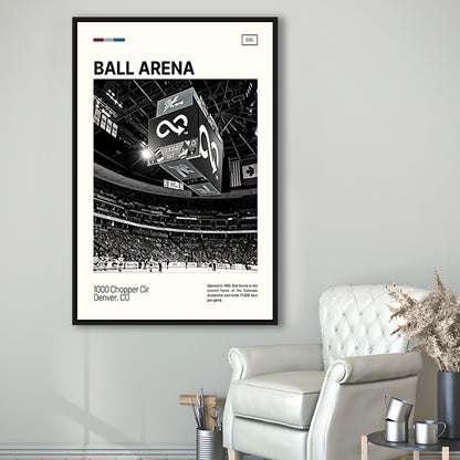 Ball Arena Stadium Print, Colorado Avalanche Stadium Canvas Art100, Man Cave Gift, Floating Framed Canvas Print Wall Art