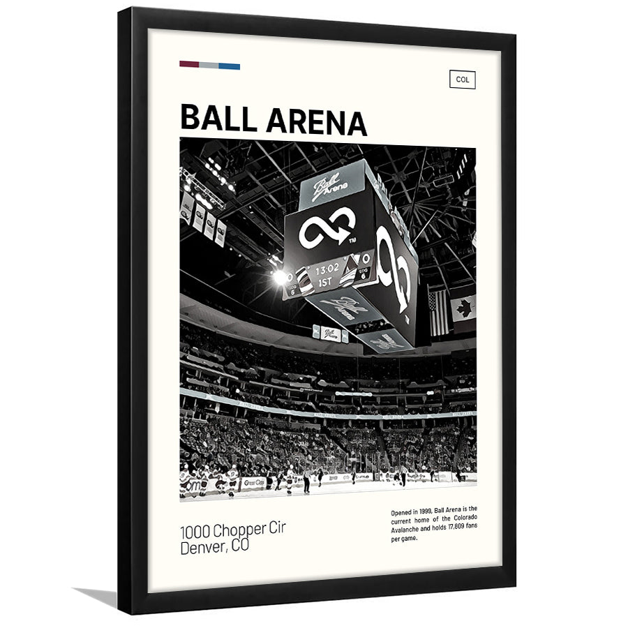 Ball Arena Stadium Print, Colorado Avalanche Stadium Art100, Gifts for him, Sport Art, Framed Art Print Wall Decor