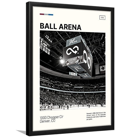 Ball Arena Stadium Print, Colorado Avalanche Stadium Art100, Gifts for him, Sport Art, Framed Art Print Wall Decor