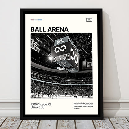 Ball Arena Stadium Print, Colorado Avalanche Stadium Canvas Art100, Man Cave Gift, Floating Framed Canvas Print Wall Art