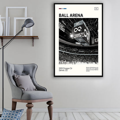 Ball Arena Stadium Print, Colorado Avalanche Stadium Canvas Art100, Man Cave Gift, Floating Framed Canvas Print Wall Art