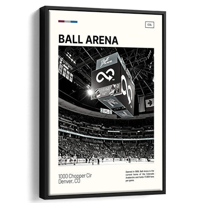 Ball Arena Stadium Print, Colorado Avalanche Stadium Canvas Art100, Man Cave Gift, Floating Framed Canvas Print Wall Art