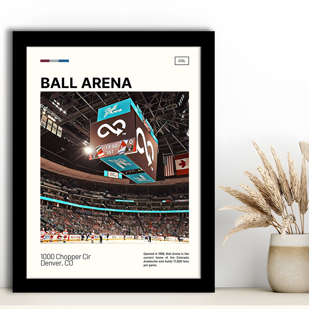 Ball Arena Stadium Print, Colorado Avalanche Stadium Art, Gifts for him, Sport Art, Framed Art Print Wall Decor