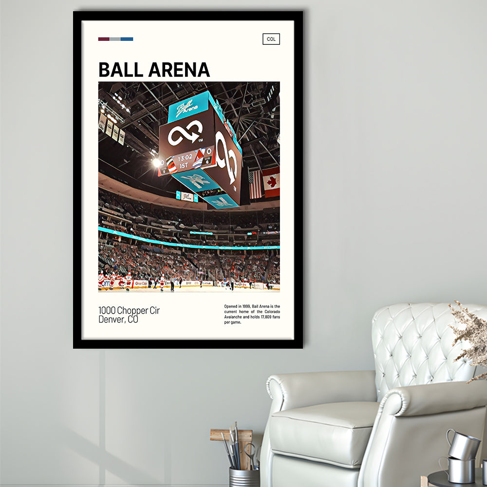 Ball Arena Stadium Print, Colorado Avalanche Stadium Art, Gifts for him, Sport Art, Framed Art Print Wall Decor