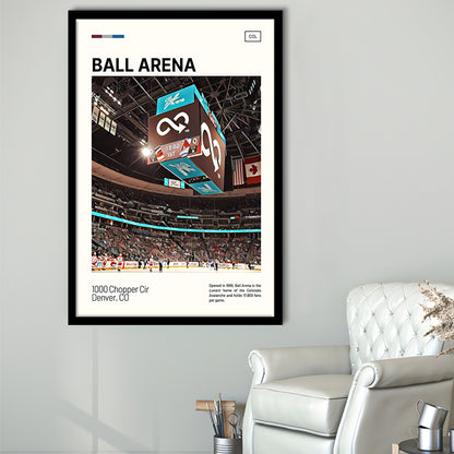Ball Arena Stadium Print, Colorado Avalanche Stadium Art, Gifts for him, Sport Art, Framed Art Print Wall Decor