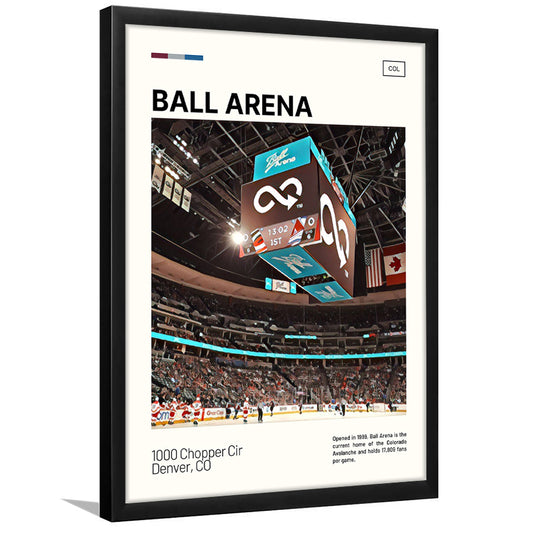 Ball Arena Stadium Print, Colorado Avalanche Stadium Art, Gifts for him, Sport Art, Framed Art Print Wall Decor