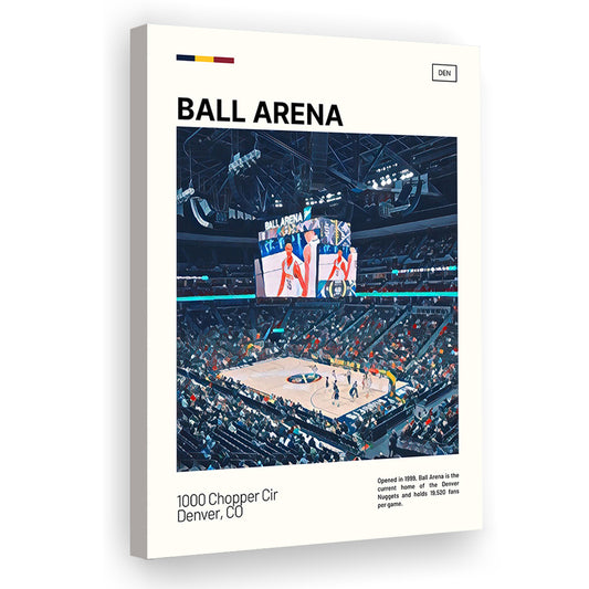 Ball Arena Stadium Print, Denver Nuggets Stadium Canvas Art, Fan Gifts, Sport Art, Canvas Print Wall Art