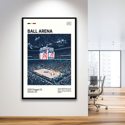 Ball Arena Stadium Print, Denver Nuggets Stadium Art, Gifts for him, Sport Art, Framed Art Print Wall Decor