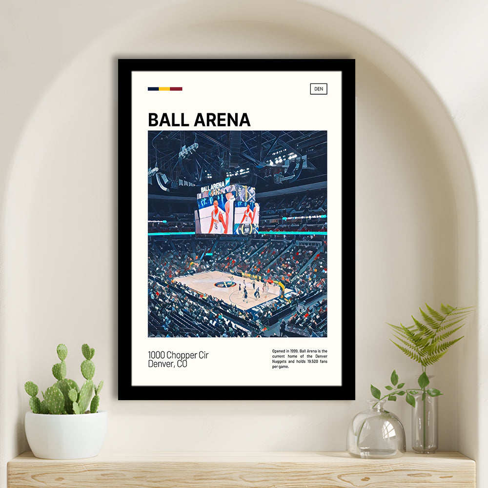 Ball Arena Stadium Print, Denver Nuggets Stadium Art, Gifts for him, Sport Art, Framed Art Print Wall Decor
