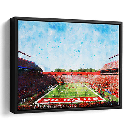 Ballpark Stadium On Rutgers In New Jersey, Framed Canvas Print, Painting Art, Floating Framed Canvas Print Wall Art