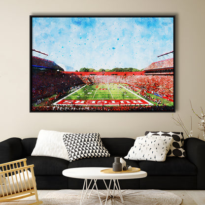 Ballpark Stadium On Rutgers In New Jersey, Framed Canvas Print, Painting Art, Floating Framed Canvas Print Wall Art