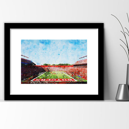 Ballpark Stadium On Rutgers In New Jersey, Framed  Print, Painting Art, Framed Art Print White Border Wall Decor