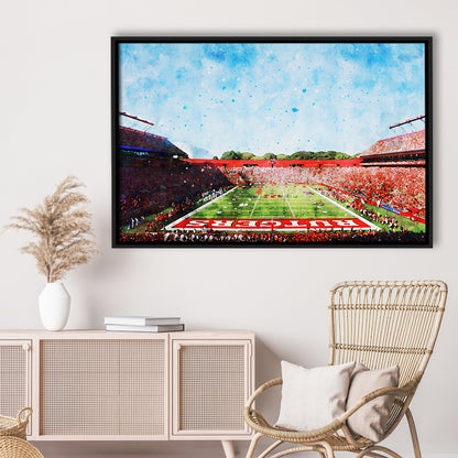 Ballpark Stadium On Rutgers In New Jersey, Framed Canvas Print, Painting Art, Floating Framed Canvas Print Wall Art