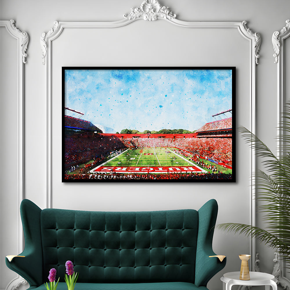 Ballpark Stadium On Rutgers In New Jersey, Framed  Print, Painting Art, Framed Art Print Wall Decor, Framed Picture
