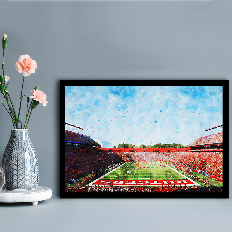 Ballpark Stadium On Rutgers In New Jersey, Framed  Print, Painting Art, Framed Art Print Wall Decor, Framed Picture