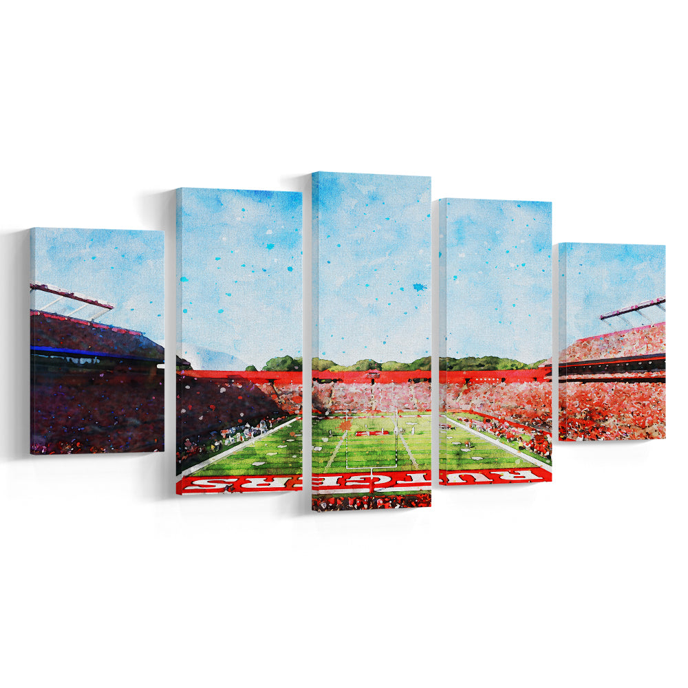 Ballpark Stadium On Rutgers In New Jersey, Canvas Art Decor Print, Painting Art, Mixed Panels Canvas Print Wall Art