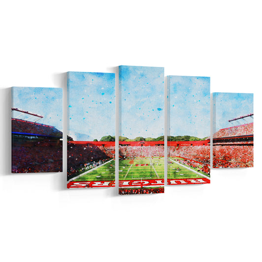 Ballpark Stadium On Rutgers In New Jersey, Canvas Art Decor Print, Painting Art, Mixed Panels Canvas Print Wall Art