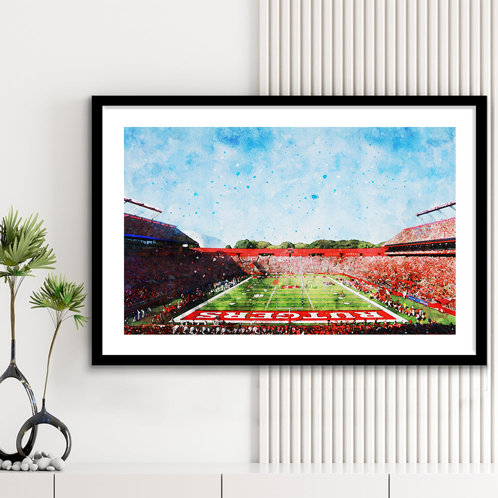 Ballpark Stadium On Rutgers In New Jersey, Framed  Print, Painting Art, Framed Art Print White Border Wall Decor