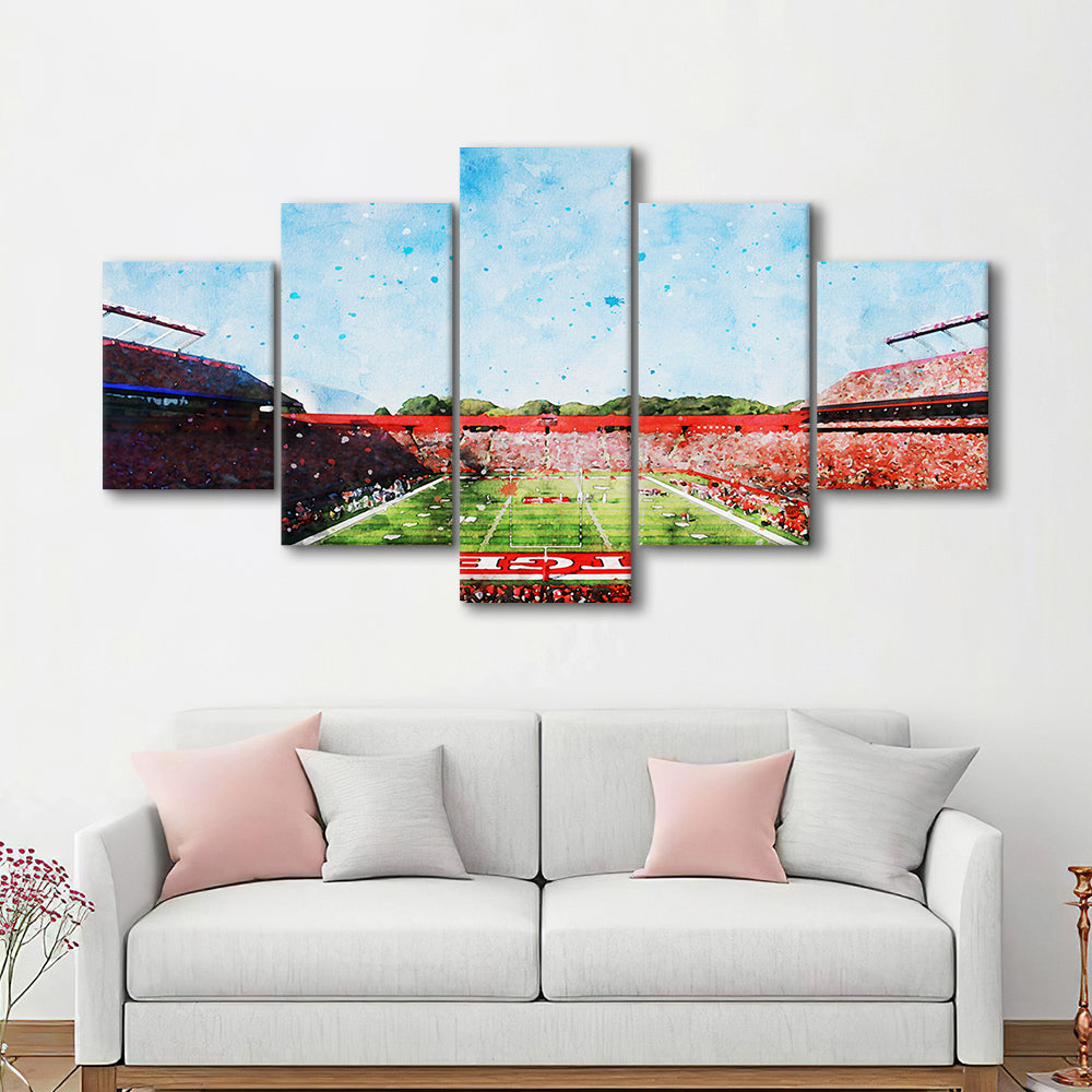 Ballpark Stadium On Rutgers In New Jersey, Canvas Art Decor Print, Painting Art, Mixed Panels Canvas Print Wall Art
