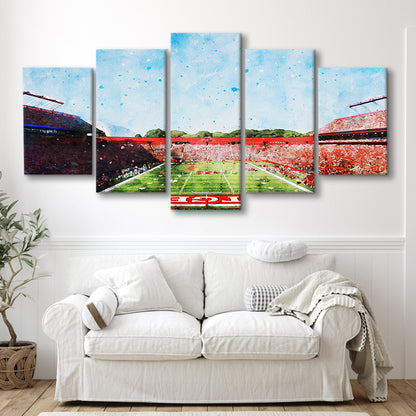 Ballpark Stadium On Rutgers In New Jersey, Canvas Art Decor Print, Painting Art, Mixed Panels Canvas Print Wall Art