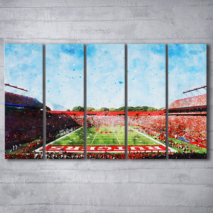 Ballpark Stadium On Rutgers In New Jersey, Canvas Art Print, Painting Art, Multi Panels Canvas Print Wall Art