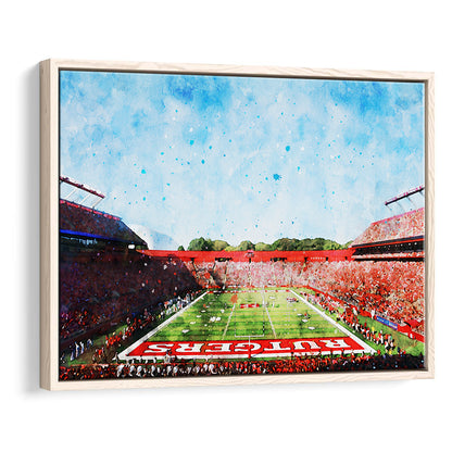 Ballpark Stadium On Rutgers In New Jersey, Framed Canvas Print, Painting Art, Floating Framed Canvas Print Wall Art
