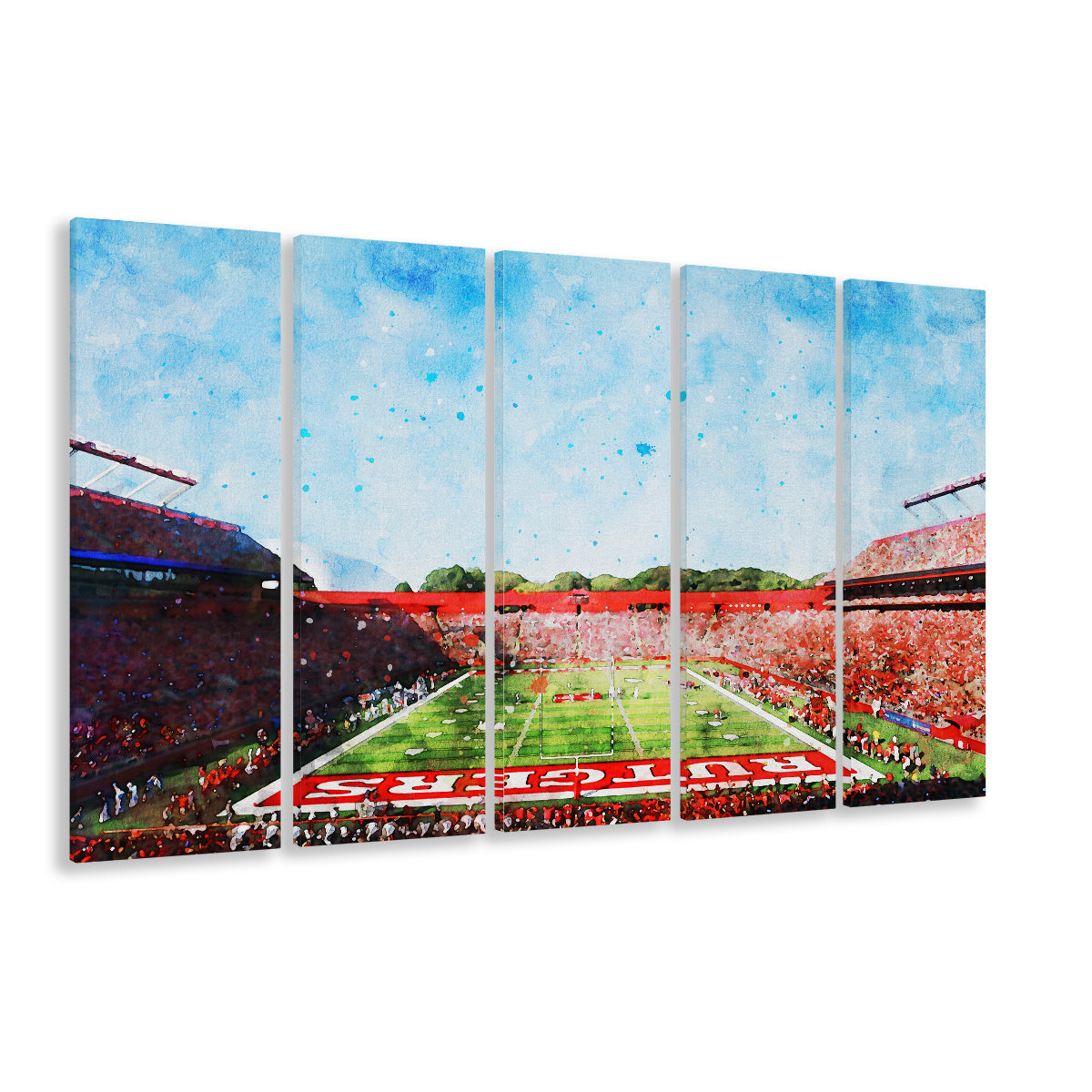 Ballpark Stadium On Rutgers In New Jersey, Canvas Art Print, Painting Art, Multi Panels Canvas Print Wall Art