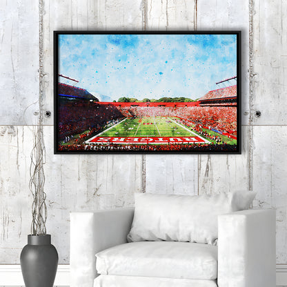Ballpark Stadium On Rutgers In New Jersey, Framed Canvas Print, Painting Art, Floating Framed Canvas Print Wall Art