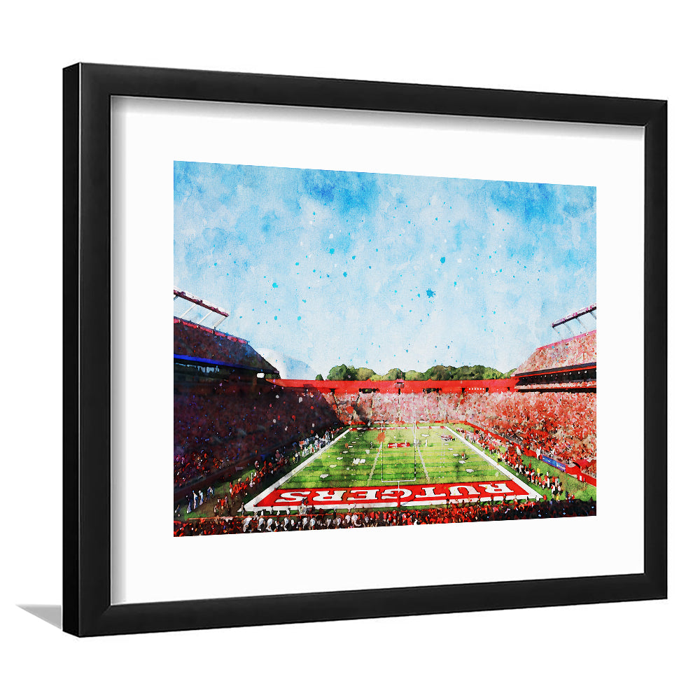 Ballpark Stadium On Rutgers In New Jersey, Framed  Print, Painting Art, Framed Art Print White Border Wall Decor