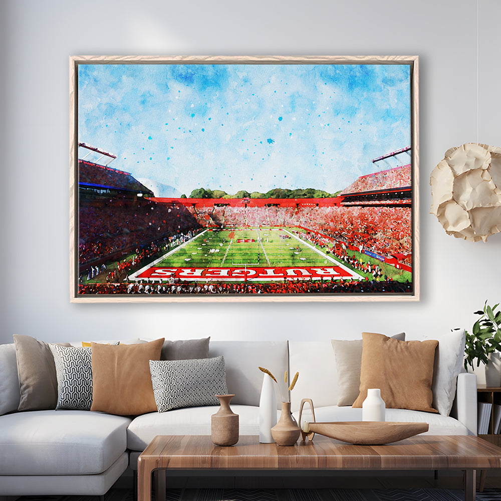 Ballpark Stadium On Rutgers In New Jersey, Framed Canvas Print, Painting Art, Floating Framed Canvas Print Wall Art