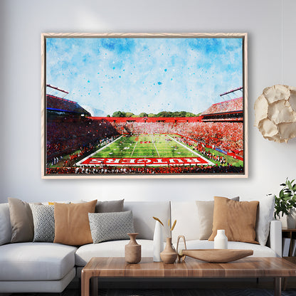 Ballpark Stadium On Rutgers In New Jersey, Framed Canvas Print, Painting Art, Floating Framed Canvas Print Wall Art