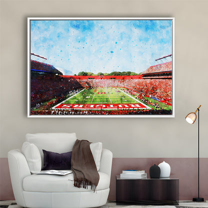 Ballpark Stadium On Rutgers In New Jersey, Framed Canvas Print, Painting Art, Floating Framed Canvas Print Wall Art