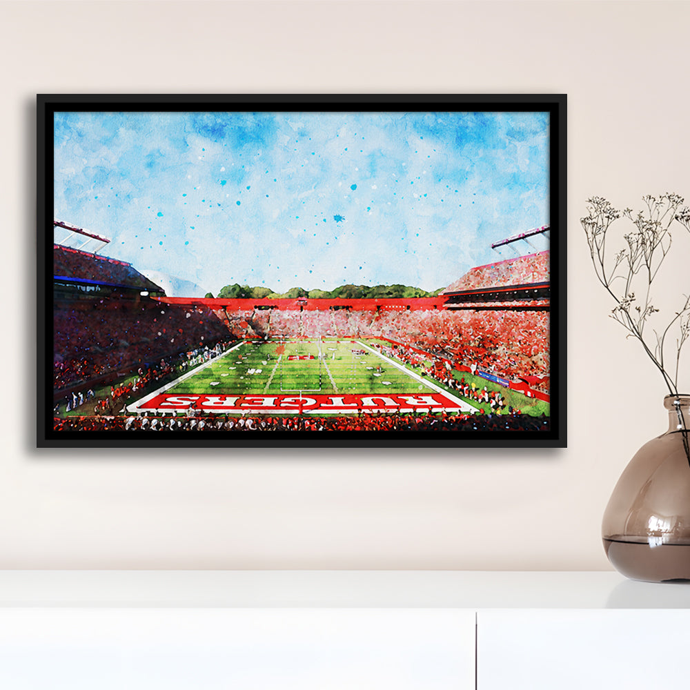 Ballpark Stadium On Rutgers In New Jersey, Framed Canvas Print, Painting Art, Floating Framed Canvas Print Wall Art