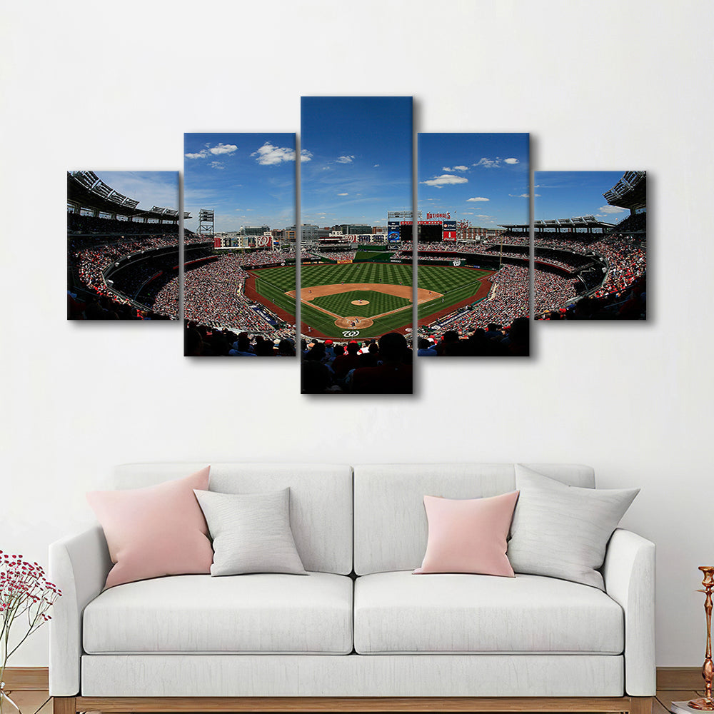 Ballpark in Washington, Stadium Canvas, Sport Art, Gift for him, 5 Panel, Large Canvas, Canvas Print Wall Art