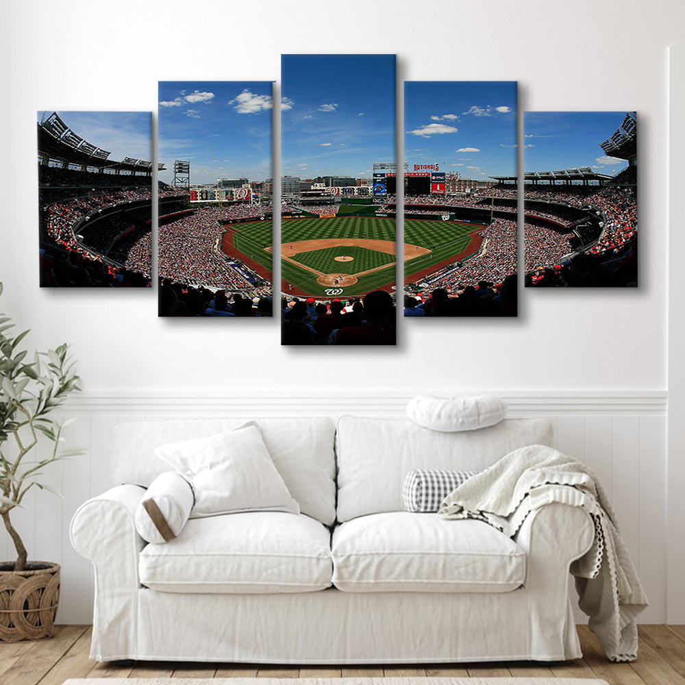Ballpark in Washington, Stadium Canvas, Sport Art, Gift for him, 5 Panel, Large Canvas, Canvas Print Wall Art