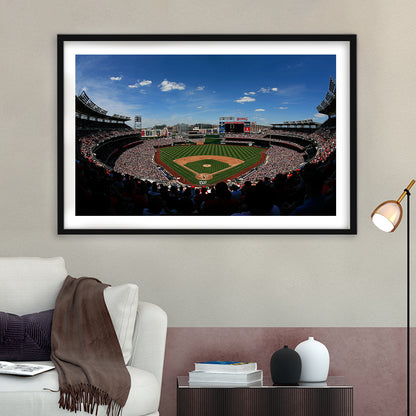Ballpark in Washington, Stadium Canvas, Sport Art, Gift for him, White Border Framed Art Print Wall Decor
