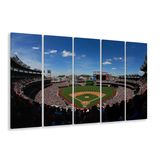 Ballpark in Washington, Stadium Canvas, Sport Art, 5 Panel B, Extra Large Canvas, Canvas Print Wall Art