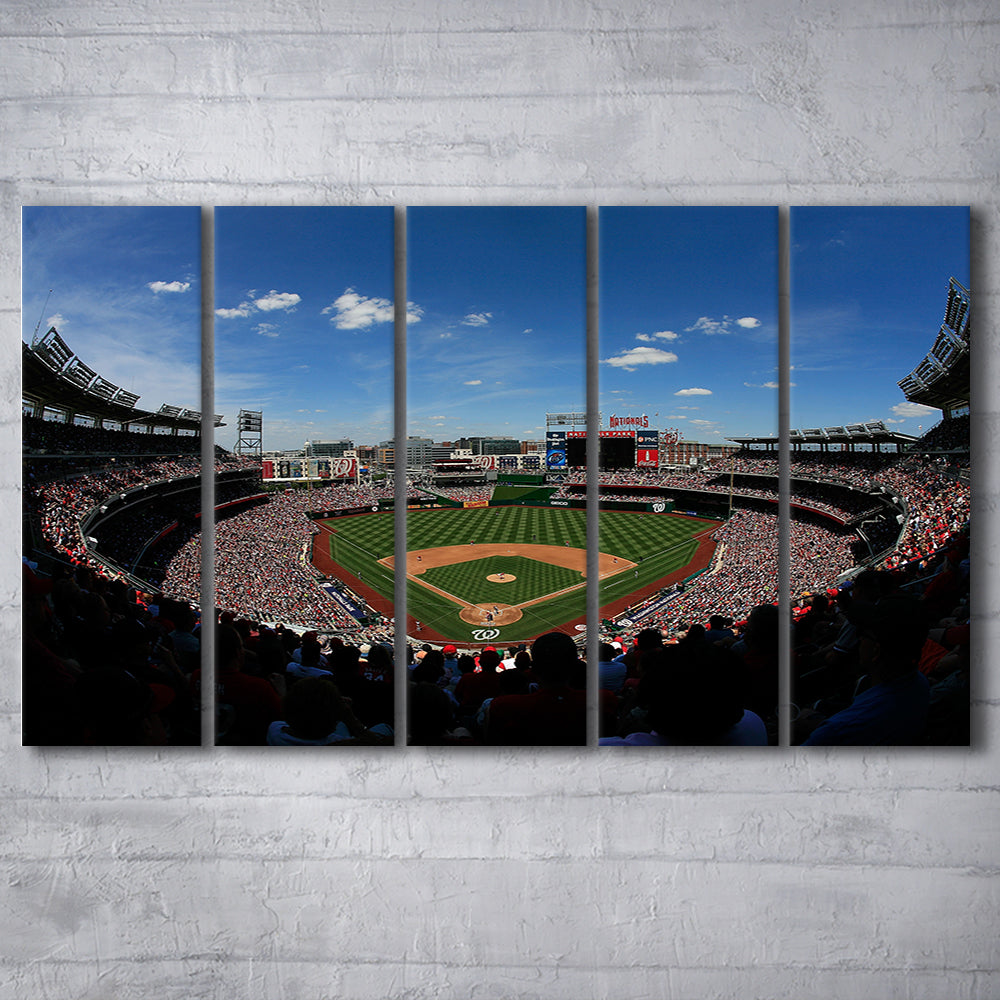 Ballpark in Washington, Stadium Canvas, Sport Art, 5 Panel B, Extra Large Canvas, Canvas Print Wall Art