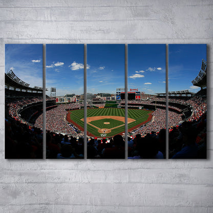 Ballpark in Washington, Stadium Canvas, Sport Art, 5 Panel B, Extra Large Canvas, Canvas Print Wall Art