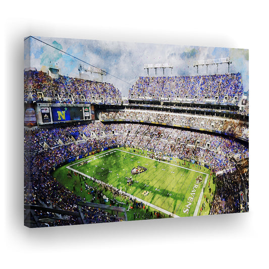 Baltimore Ravens MT Bank Stadium American Football Stadium, Canvas Print Wall Art Home Decor